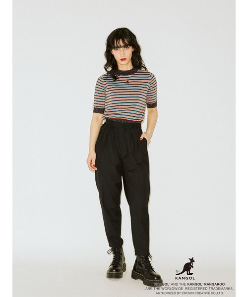 KANGOL（カンゴール）の「KANGOLハーフスリーブニット（ニット/セーター・レディース・ブラック/ベージュ/パープル/ピンク・MEDIUM）」の12枚目の写真