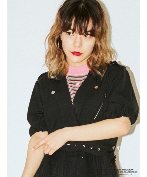 KANGOL（カンゴール）の「KANGOLハーフスリーブニット（ニット/セーター・レディース・ブラック/ベージュ/パープル/ピンク・MEDIUM）」の15枚目の写真