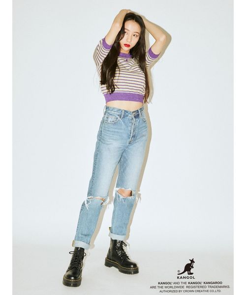 KANGOL（カンゴール）の「KANGOLハーフスリーブニット（ニット/セーター・レディース・ブラック/ベージュ/パープル/ピンク・MEDIUM）」の19枚目の写真