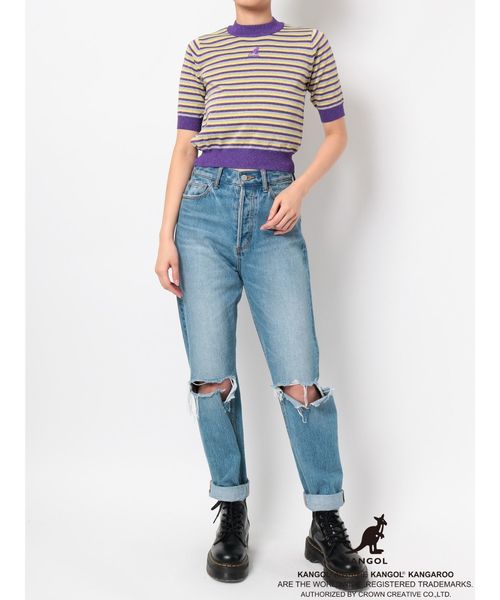 KANGOL（カンゴール）の「KANGOLハーフスリーブニット（ニット/セーター・レディース・ブラック/ベージュ/パープル/ピンク・MEDIUM）」の20枚目の写真