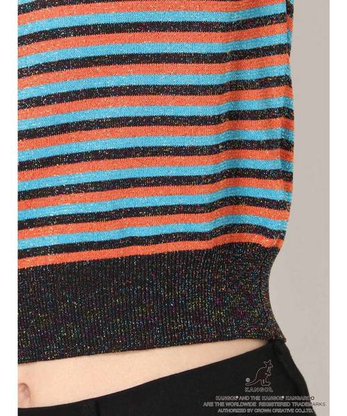 KANGOL（カンゴール）の「KANGOLハーフスリーブニット（ニット/セーター・レディース・ブラック/ベージュ/パープル/ピンク・MEDIUM）」の6枚目の写真