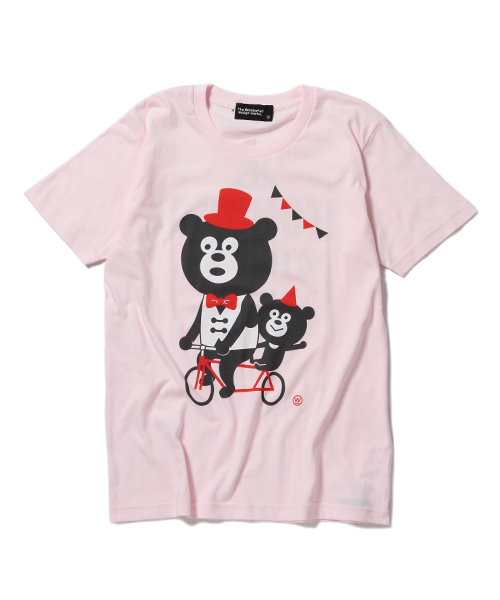 BEAMS T(ビームスティー)の「The Wonderful! design works. / TAMDEM BEAR(Tシャツ/カットソー・メンズ・ホワイト/ピンク・LARGE/MEDIUM/X-SMALL/X-LARGE/SMALL)」の1枚目の写真