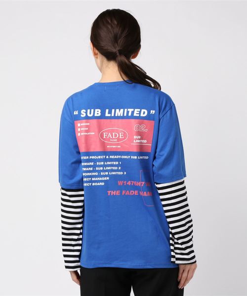 DING（ディング）の「DING/フェイクレイヤードロングTシャツ（Tシャツ/カットソー・レディース・ブルー/ホワイト/ブラック・FREE）」の20枚目の写真