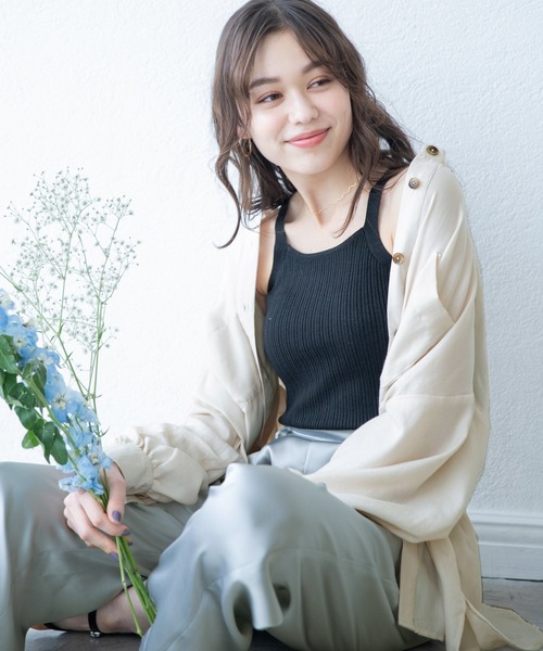 Heather（ヘザー）の「ビエラバンドカラーシャツ　881155（シャツ/ブラウス・レディース・アイボリー/ブルー系その他/ブラック・FREE）」の4枚目の写真