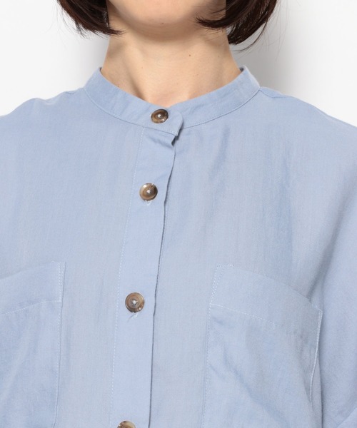 Heather（ヘザー）の「ビエラバンドカラーシャツ　881155（シャツ/ブラウス・レディース・アイボリー/ブルー系その他/ブラック・FREE）」の12枚目の写真