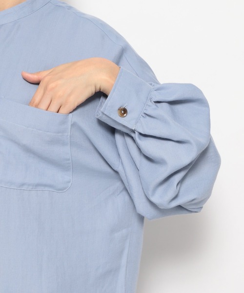 Heather（ヘザー）の「ビエラバンドカラーシャツ　881155（シャツ/ブラウス・レディース・アイボリー/ブルー系その他/ブラック・FREE）」の13枚目の写真