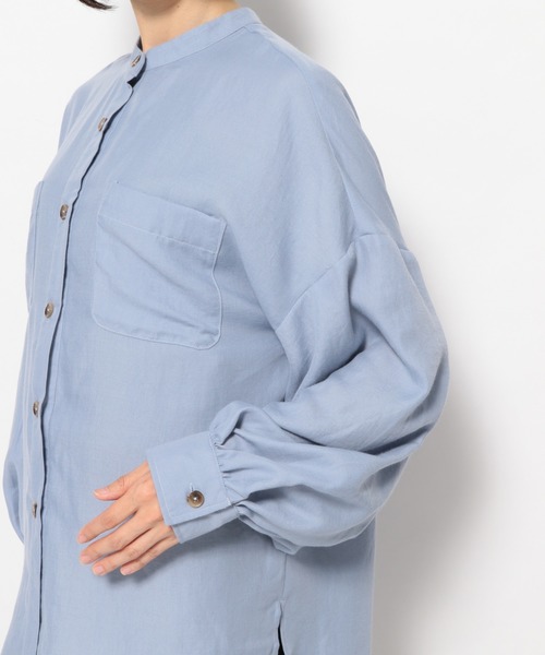 Heather（ヘザー）の「ビエラバンドカラーシャツ　881155（シャツ/ブラウス・レディース・アイボリー/ブルー系その他/ブラック・FREE）」の14枚目の写真