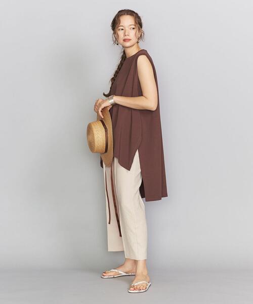 BEAUTY&YOUTH UNITED ARROWS（ビューティーアンドユースユナイテッドアローズ）の「BY∴ バックゴムクロップドテーパードパンツ ◆（その他パンツ・レディース・ナチュラル/ダークブラウン/ピンク・MEDIUM/SMALL/LARGE）」の13枚目の写真