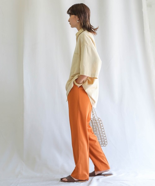 select MOCA(セレクトモカ)の「【PREMIUM PANTS】ダブルタックテーパードパンツ(スラックス・レディース・ダークブラウン/オレンジ/ライトグリーン/ライトベージュ・SMALL/MEDIUM)」の11枚目の写真