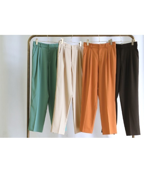 select MOCA(セレクトモカ)の「【PREMIUM PANTS】ダブルタックテーパードパンツ(スラックス・レディース・ダークブラウン/オレンジ/ライトグリーン/ライトベージュ・SMALL/MEDIUM)」の12枚目の写真