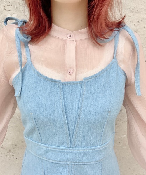 EPIMI E'PIMMY（エピミエピミー）の「前スリットデニムジャンパースカート（ワンピース・レディース・ブラック/ネイビー/ブルー・MEDIUM）」の22枚目の写真