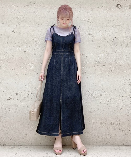 EPIMI E'PIMMY（エピミエピミー）の「前スリットデニムジャンパースカート（ワンピース・レディース・ブラック/ネイビー/ブルー・MEDIUM）」の19枚目の写真