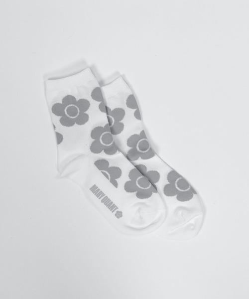 MARY QUANT（マリークワント）の「ビッグデイジーパターン ソックス（ソックス/靴下・レディース・ブラック/レッド/イエロー/ブルー/グレー/ベージュ/ホワイト・FREE）」の2枚目の写真