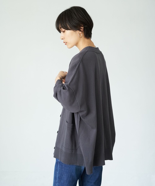 AMERICAN HOLIC（アメリカンホリック）の「Vネックポケット付きニットカーディガン　＊●（カーディガン/ボレロ・レディース・アイボリー/チャコールグレー/ブラウン/ブルー/キャメル・FREE）」の15枚目の写真