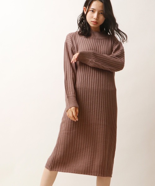 セール Bou Jeloud リブ編みハイネックニットワンピ ワンピース Bou Jeloud ブージュルード のファッション通販 Zozotown