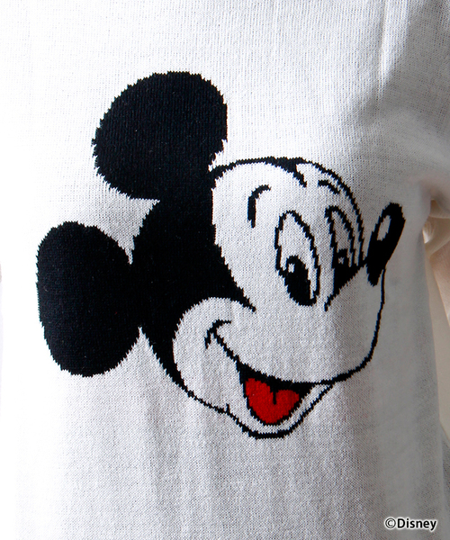 Disney（ディズニー）の「∴WEGO/Mickey　Mouse/ニット（ニット/セーター・レディース・ホワイト/ブラック・FREE）」の4枚目の写真