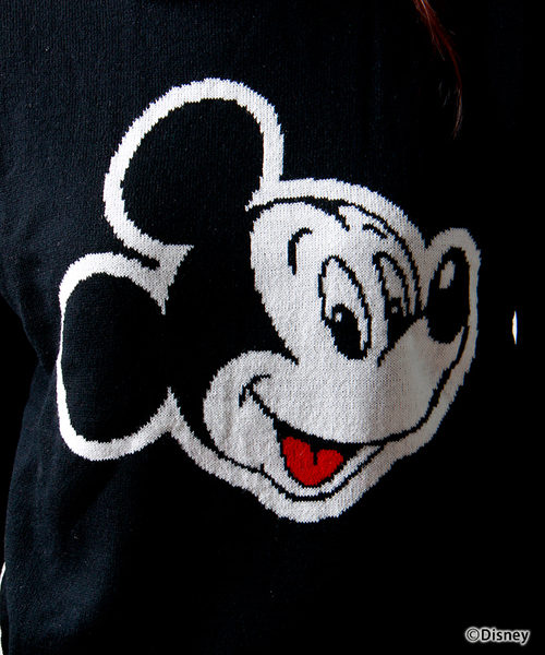 Disney（ディズニー）の「∴WEGO/Mickey　Mouse/ニット（ニット/セーター・レディース・ホワイト/ブラック・FREE）」の5枚目の写真