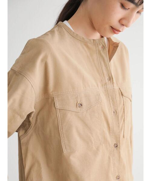 AMERICAN HOLIC(アメリカンホリック)の「ノーカラーコールテンシャツワンピース *●(ワンピース・レディース・ベージュ/ネイビー/ブラウン/キャメル・FREE)」の16枚目の写真