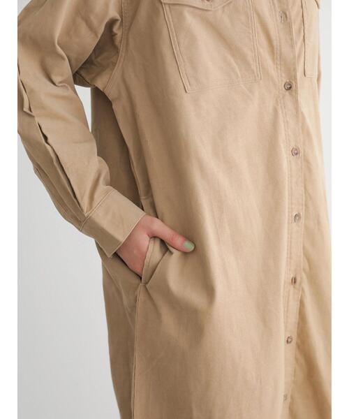 AMERICAN HOLIC(アメリカンホリック)の「ノーカラーコールテンシャツワンピース *●(ワンピース・レディース・ベージュ/ネイビー/ブラウン/キャメル・FREE)」の18枚目の写真