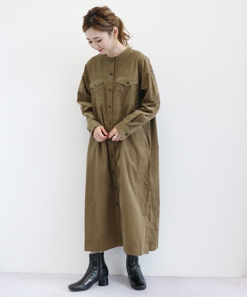 ノーカラーコールテンシャツワンピース ワンピース American Holic アメリカンホリック のファッション通販 Zozotown