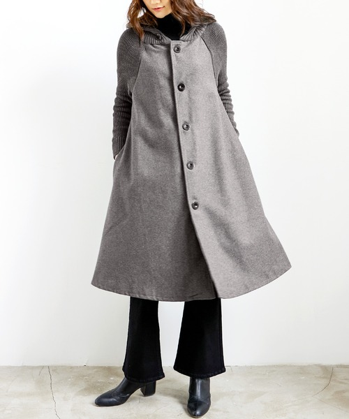 Amulet（アミュレット）の「リブニットスリーブコート（その他アウター・レディース・ブラック/グレー/レッド・MEDIUM/LARGE/X-LARGE/L/XL/M）」の2枚目の写真