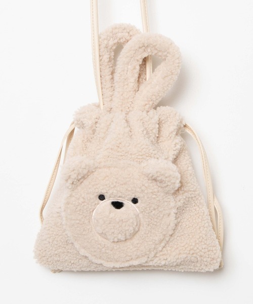 WEGO（ウィゴー）の「WEGO/ベア巾着ショルダーバッグ（ショルダーバッグ・レディース・ベージュ/アイボリー・FREE）」の3枚目の写真