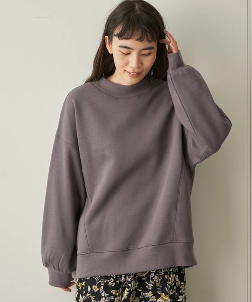 AMERICAN HOLIC（アメリカンホリック）の「クルーネックステッチワーク裏毛プルオーバー  ＊（Tシャツ/カットソー・レディース・オフホワイト/チャコールグレー/ライトイエロー/ミント/ライトピンク・M/L）」の3枚目の写真