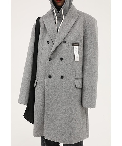 MASONPRINCE（メイソンプリンス）の「【MASONPRINCE】Double breasted one point logo chester coat DY1002（チェスターコート・メンズ・グレー・S/L/M）」の7枚目の写真