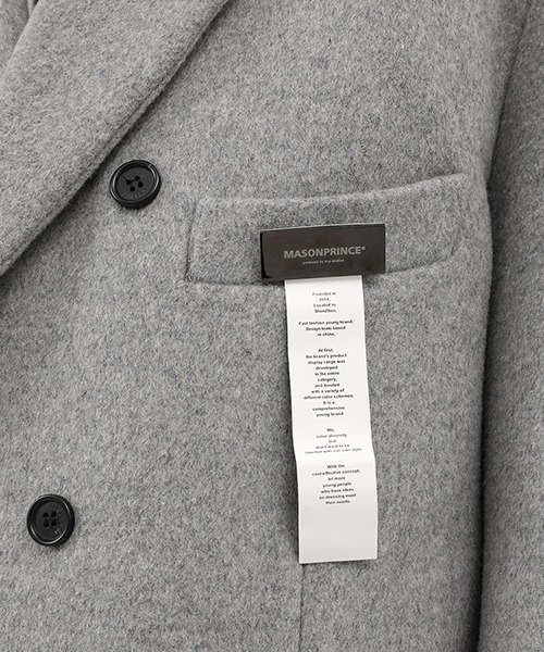 MASONPRINCE】Double breasted one point logo chester coat DY1002