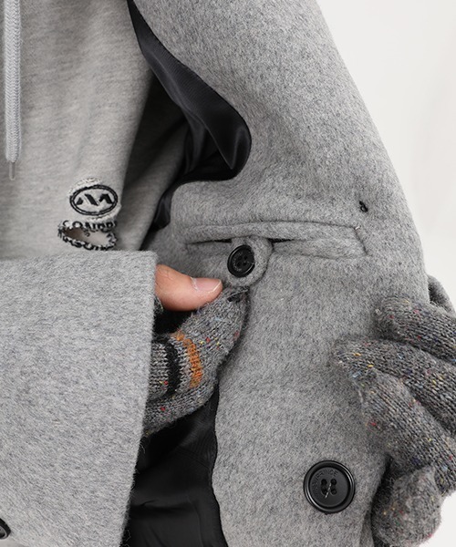 MASONPRINCE（メイソンプリンス）の「【MASONPRINCE】Double breasted one point logo chester coat DY1002（チェスターコート・メンズ・グレー・S/L/M）」の9枚目の写真