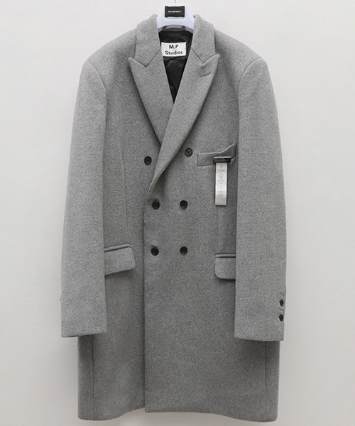 MASONPRINCE】Double breasted one point logo chester coat DY1002