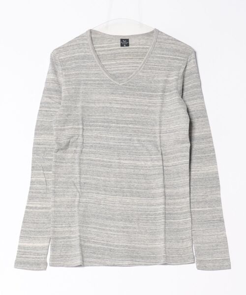 PARKS TOKYO SELECT(パークストウキョウセレクト)の「【BS】段染め杢フライスカットソー(Vネック)(Tシャツ/カットソー・メンズ・杢グレー/ダークブルー/ヘザーチャコール/ワイン・MEDIUM/LARGE/X-LARGE)」の1枚目の写真