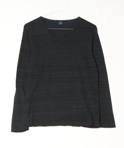 PARKS TOKYO SELECT(パークストウキョウセレクト)の「【BS】段染め杢フライスカットソー(Vネック)(Tシャツ/カットソー・メンズ・杢グレー/ダークブルー/ヘザーチャコール/ワイン・MEDIUM/LARGE/X-LARGE)」の2枚目の写真