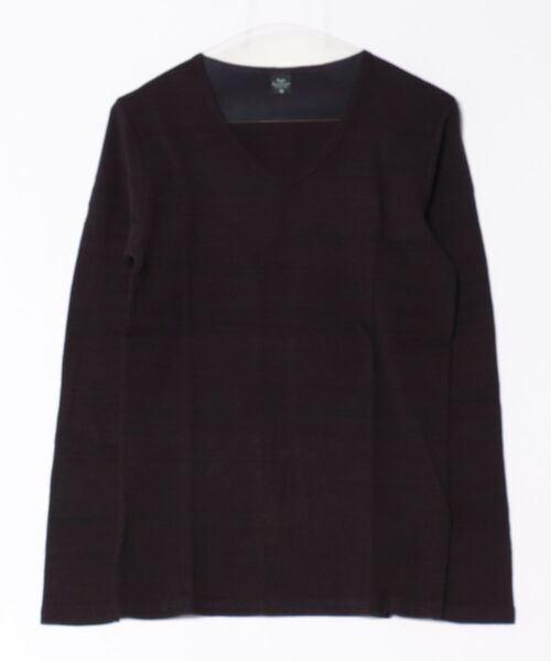PARKS TOKYO SELECT(パークストウキョウセレクト)の「【BS】段染め杢フライスカットソー(Vネック)(Tシャツ/カットソー・メンズ・杢グレー/ダークブルー/ヘザーチャコール/ワイン・MEDIUM/LARGE/X-LARGE)」の4枚目の写真