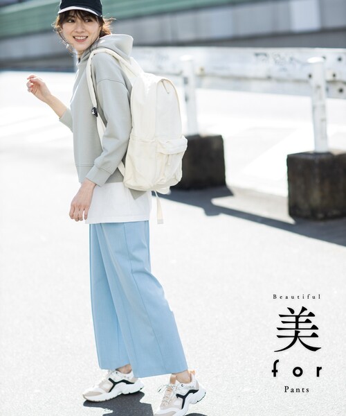 THE SHOP TK （ザ ショップ ティーケー ）の「◆【美forパンツ】ワイドストレート（その他パンツ・レディース・ブラック/サックスブルー/サンドベージュ/レモンイエロー・11/12/13/14）」の4枚目の写真