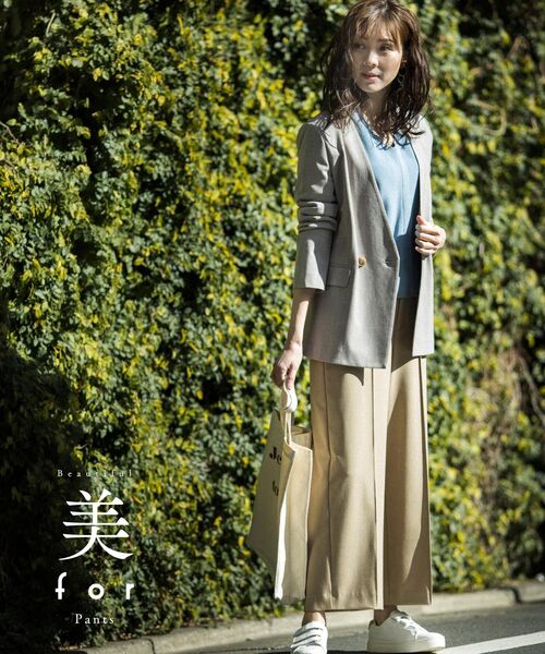 THE SHOP TK （ザ ショップ ティーケー ）の「◆【美forパンツ】ワイドストレート（その他パンツ・レディース・ブラック/サックスブルー/サンドベージュ/レモンイエロー・11/12/13/14）」の3枚目の写真