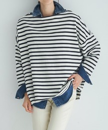 ELFRANK | ボーダー柄オーバーサイズ長袖カットソー(Tシャツ/カットソー)