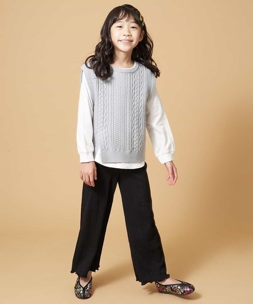 a.v.v（アーヴェヴェ）の「[KIDS]チャイナシューズ[WEB限定サイズ]（バレエシューズ・キッズ・ブラック/アイボリー・23/22/20/18/19/21）」の5枚目の写真