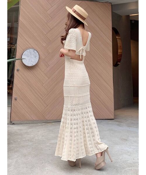 RESEXXY（リゼクシー）の「クロシェ調バックリボンワンピース