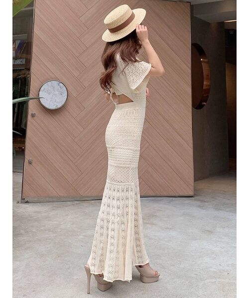 RESEXXY（リゼクシー）の「クロシェ調バックリボンワンピース（ワンピース・レディース・ホワイト/ブラック/ベージュ/ピンク・FREE）」の21枚目の写真