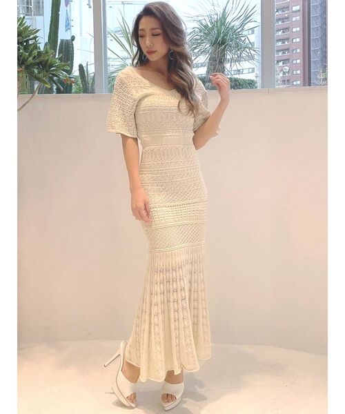 RESEXXY（リゼクシー）の「クロシェ調バックリボンワンピース（ワンピース・レディース・ホワイト/ブラック/ベージュ/ピンク・FREE）」の17枚目の写真