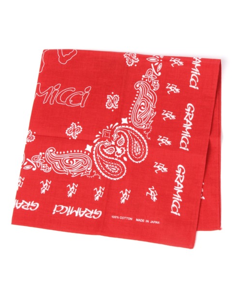 Gramicci(グラミチ)の「【GRAMICCI(グラミチ)】バンダナ(ハンカチ/ハンドタオル・メンズ・レッド・0)」の1枚目の写真