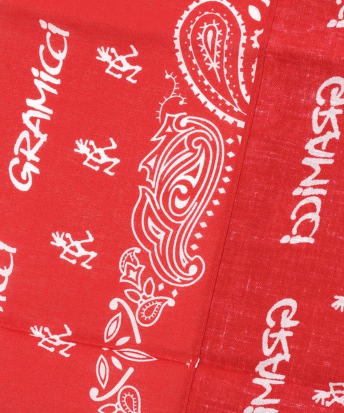 Gramicci(グラミチ)の「【GRAMICCI(グラミチ)】バンダナ(ハンカチ/ハンドタオル・メンズ・レッド・0)」の5枚目の写真