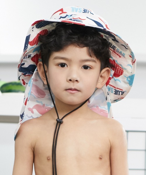 スイムグッズキッズ つば広マリン総柄サーフハット スイムグッズ Teddyshop テディショップ のファッション