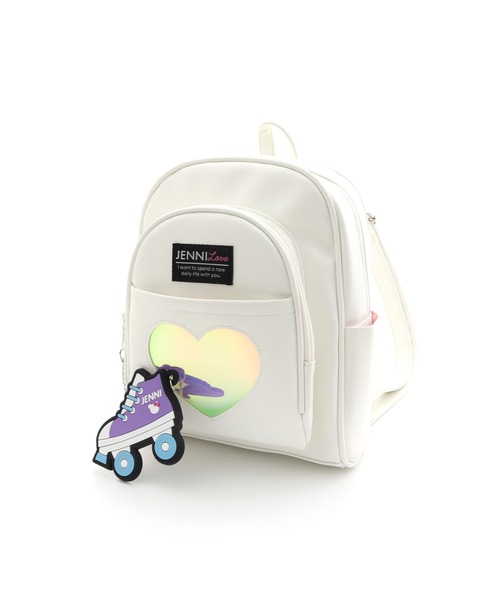 JENNI love(ジェニィラブ)の「モチーフミラー付きミニリュック(バックパック/リュック・キッズ・オフホワイト/サックスブルー/ラベンダー・F)」の7枚目の写真