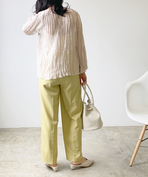 LIAN（リアン）の「シアークリンクルブラウス（シャツ/ブラウス・レディース・ブラック/オレンジ/モカ/パープル/オフホワイト・FREE）」の11枚目の写真