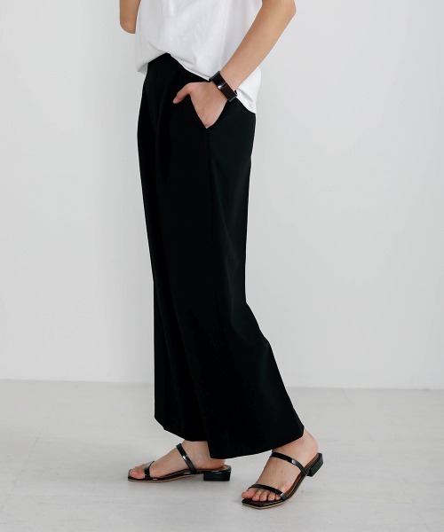 Bou Jeloud（ブージュルード）の「美シルエット◆ストレッチセミワイドパンツ（その他パンツ・レディース・ブラック/ベージュ/ブルー・FREE）」の3枚目の写真