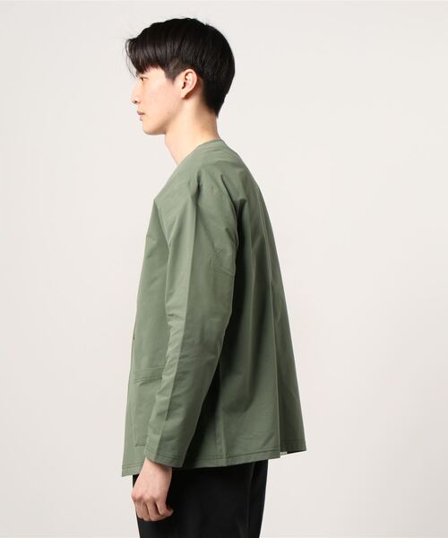 NAVY(ネイビー)の「マジかる ストレッチカーデジャケット(ノーカラージャケット・メンズ・ブラック/グレー/カーキ・M/L/XL)」の21枚目の写真