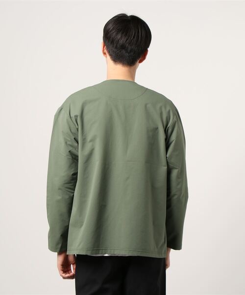 NAVY(ネイビー)の「マジかる ストレッチカーデジャケット(ノーカラージャケット・メンズ・ブラック/グレー/カーキ・M/L/XL)」の12枚目の写真