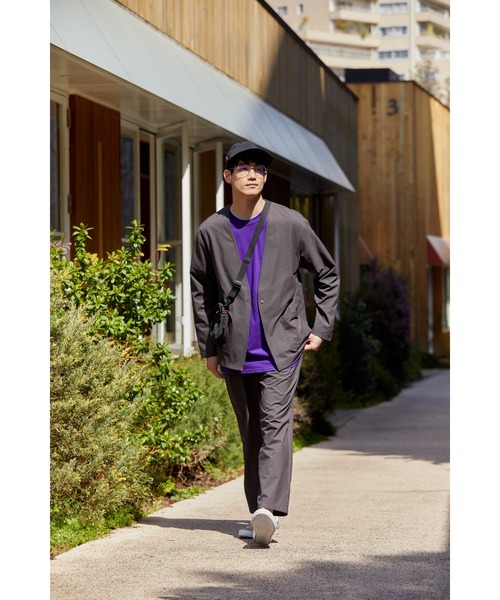 NAVY(ネイビー)の「マジかる ストレッチカーデジャケット(ノーカラージャケット・メンズ・ブラック/グレー/カーキ・M/L/XL)」の15枚目の写真